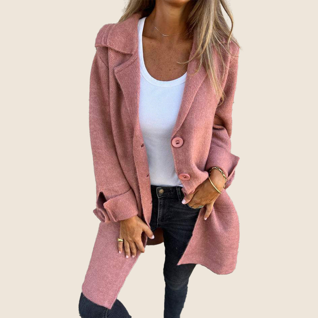 Eloise – Textured Button-Front Coat