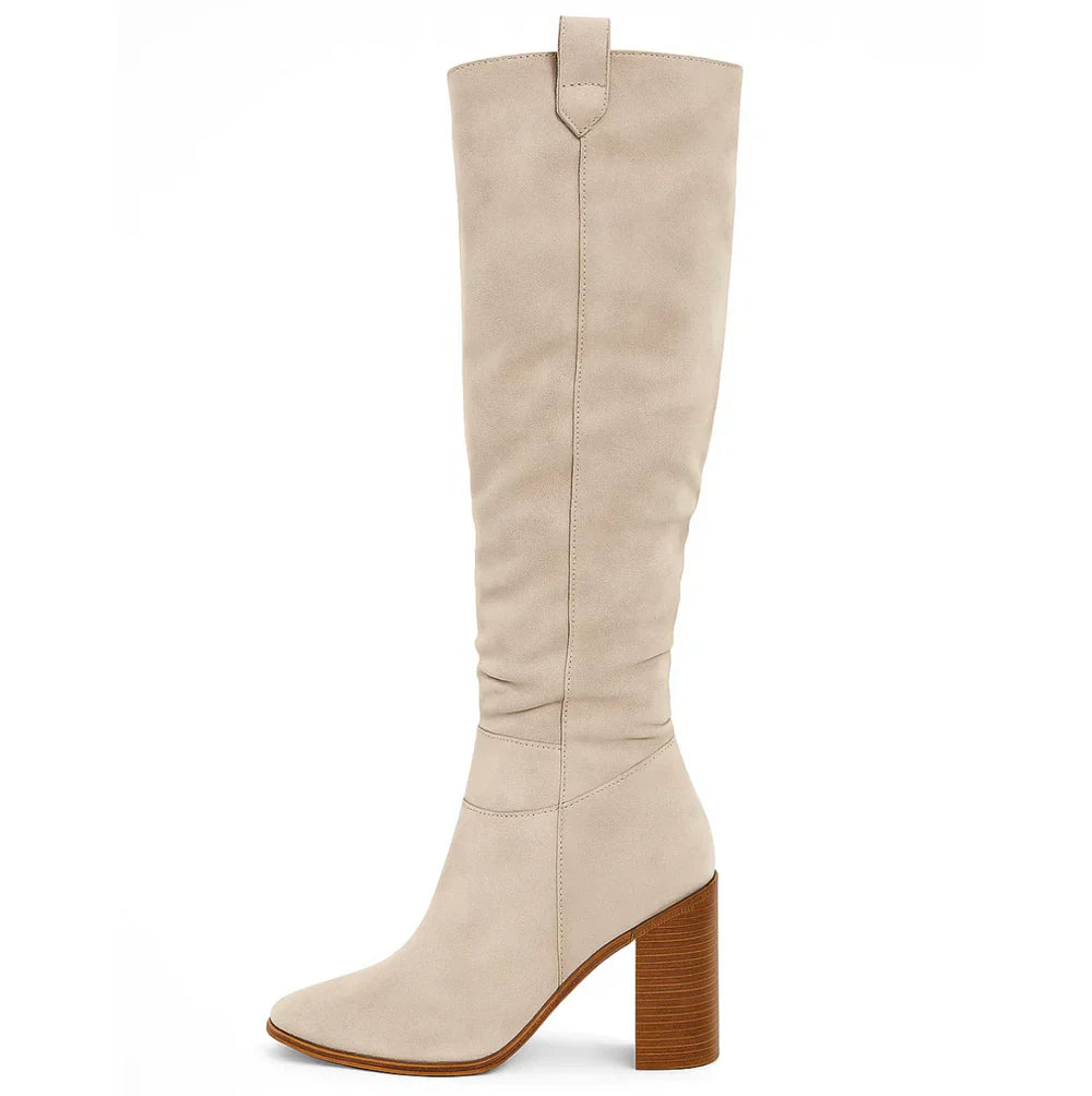 SUEVIA™ | SUEDE BLOCK HEEL BOOTS